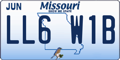 MO license plate LL6W1B