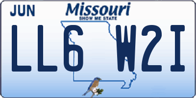 MO license plate LL6W2I