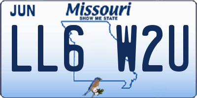 MO license plate LL6W2U
