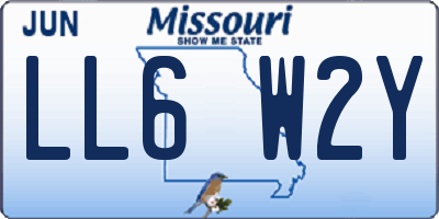 MO license plate LL6W2Y
