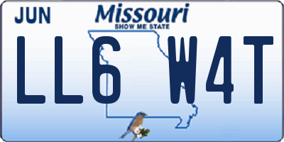 MO license plate LL6W4T