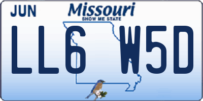 MO license plate LL6W5D