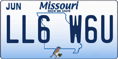 MO license plate LL6W6U