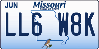 MO license plate LL6W8K