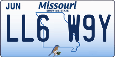 MO license plate LL6W9Y