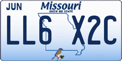 MO license plate LL6X2C