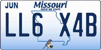 MO license plate LL6X4B