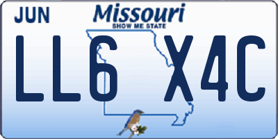 MO license plate LL6X4C