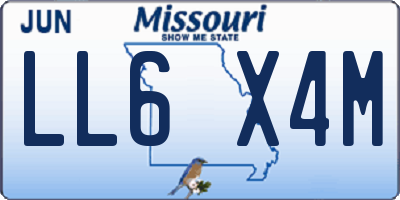 MO license plate LL6X4M