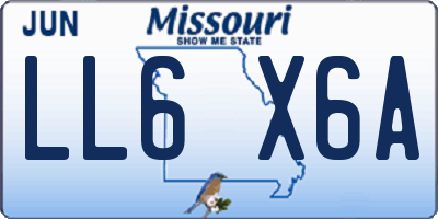 MO license plate LL6X6A