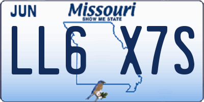 MO license plate LL6X7S