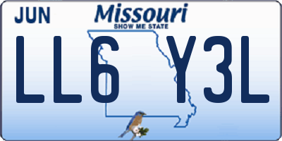 MO license plate LL6Y3L
