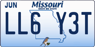 MO license plate LL6Y3T