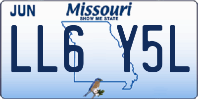 MO license plate LL6Y5L