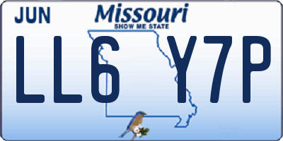 MO license plate LL6Y7P