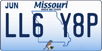 MO license plate LL6Y8P