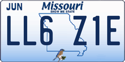 MO license plate LL6Z1E