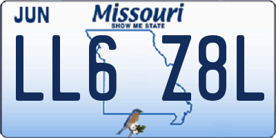 MO license plate LL6Z8L