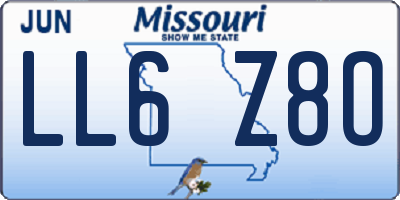 MO license plate LL6Z8O