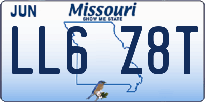 MO license plate LL6Z8T