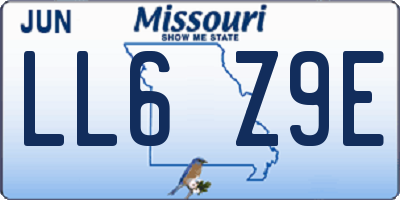 MO license plate LL6Z9E