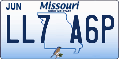 MO license plate LL7A6P