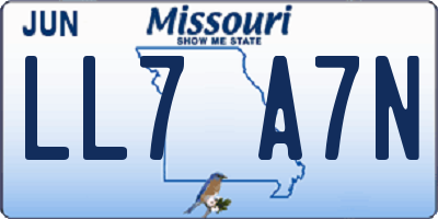 MO license plate LL7A7N