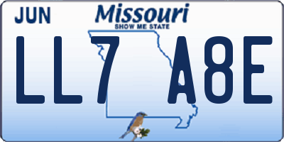 MO license plate LL7A8E