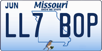 MO license plate LL7B0P