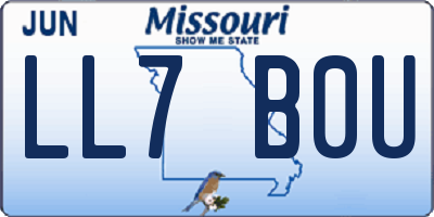 MO license plate LL7B0U