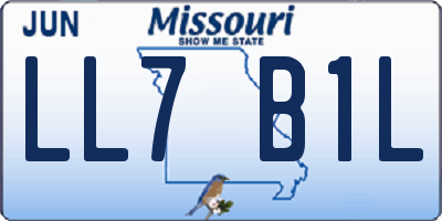 MO license plate LL7B1L