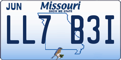 MO license plate LL7B3I