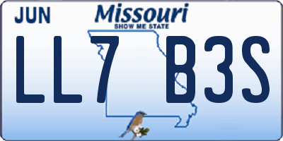 MO license plate LL7B3S