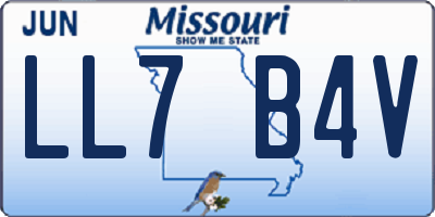 MO license plate LL7B4V