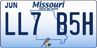 MO license plate LL7B5H