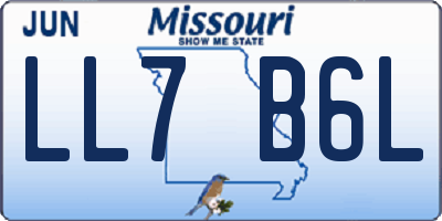MO license plate LL7B6L