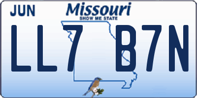 MO license plate LL7B7N