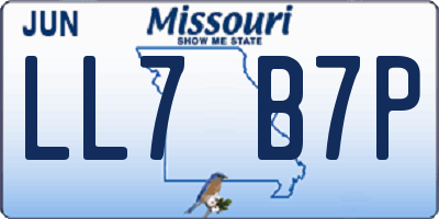MO license plate LL7B7P