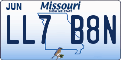 MO license plate LL7B8N