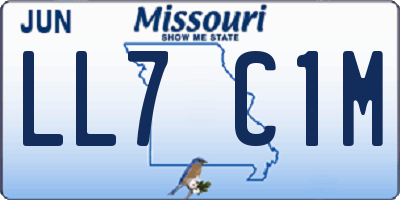 MO license plate LL7C1M