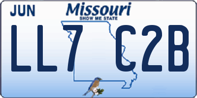 MO license plate LL7C2B