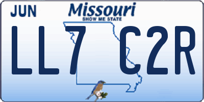 MO license plate LL7C2R
