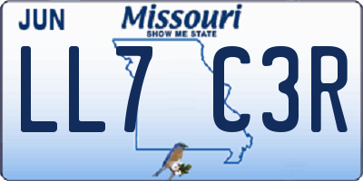 MO license plate LL7C3R