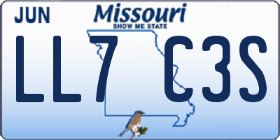 MO license plate LL7C3S