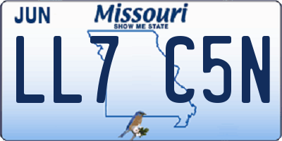 MO license plate LL7C5N