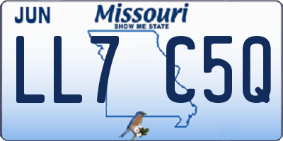 MO license plate LL7C5Q
