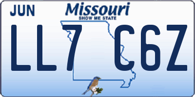 MO license plate LL7C6Z