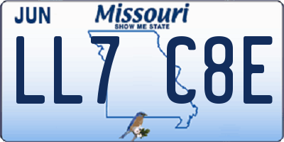 MO license plate LL7C8E