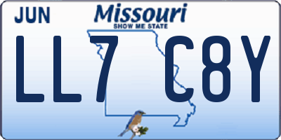 MO license plate LL7C8Y