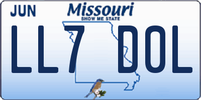 MO license plate LL7D0L